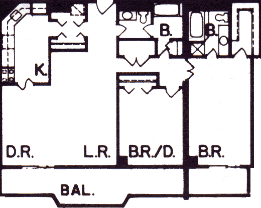 Admiral's Walk Floor Plan: 2 Bedroom, 2 Bath