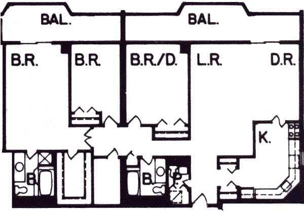 Admiral's Walk Floor Plan: 3 Bedroom, 2 1/2 Bath